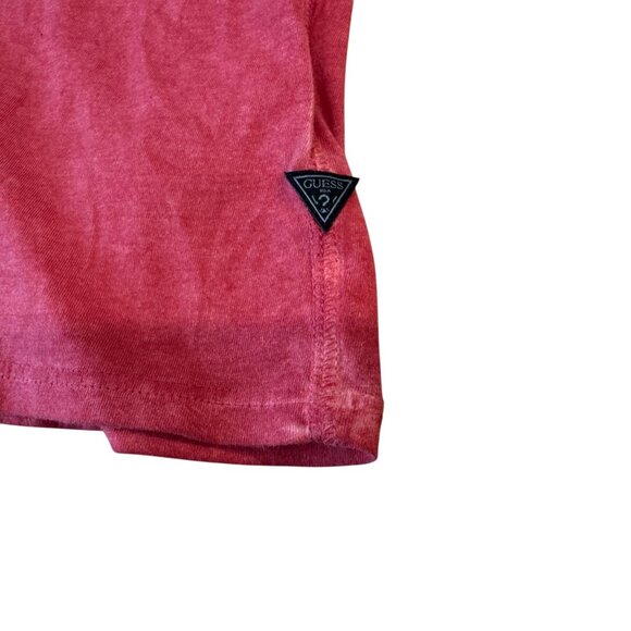 GUESS Los Angeles Shirt Mens Large Red V Neck Pima Cotton Short Sleeve Tee Soft - Picture 7 of 9